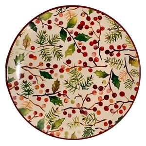 RARE FIND Longaberger Plate Holly Berries and Leaves